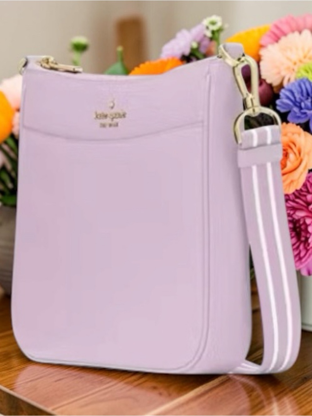 BRAND NEW PASTEL PURPLE LEATHER KATE SPADE CROSSBODY RETAILS: $398 - Picture 2 of 3